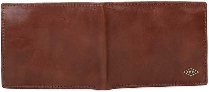 Fossil Herren Ryan Leather Bifold Geldbörse 11,43 cm L x 2,54 cm B x 9,525 cm H Dunkelbraun, Dunkelb