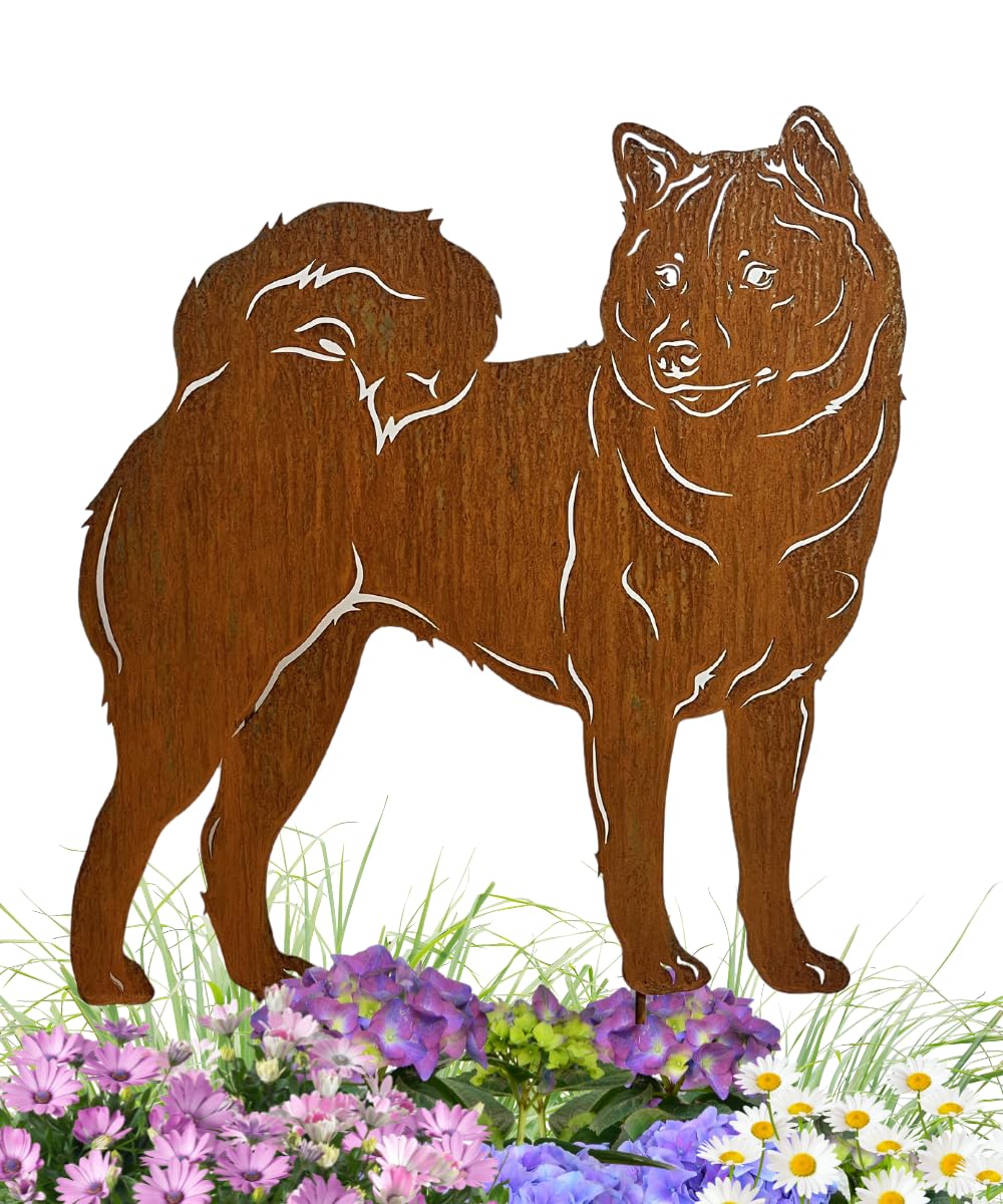 Terma Stahldesign Edelrost Hund Shiba Inu Handmade Germany, tolle gartendeko aus Rost-Metall, deko r