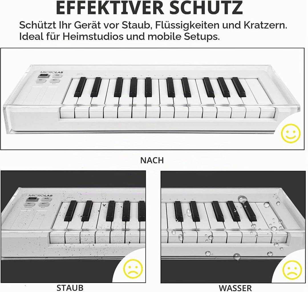 Acrylhülle für Klaviertastatur, kompatibel mit Arturia MicroLab, transparente, reservierte Drahtfuge