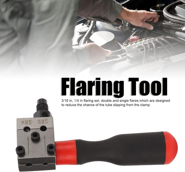 Keenso Auto Bremsleitung Bördelwerkzeug, Auto 3/16 Zoll 1/4 Zoll Bördelsatz Doppelte und Einfache Bö