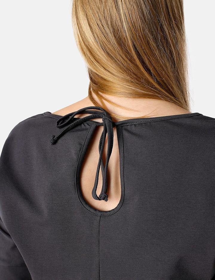 Bellivalini Damen Hosenanzug Einteiler Jumpsuit mit Bindegürtel Freizeitanzug BLV50-212 S Graphite,