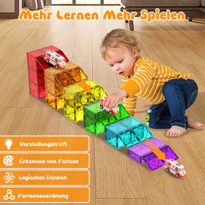 Magnetische Fliesen Kinder Magnetbausteine: 52 Teile Magnetische Bausteine Magnetblöcke Magnetic Til