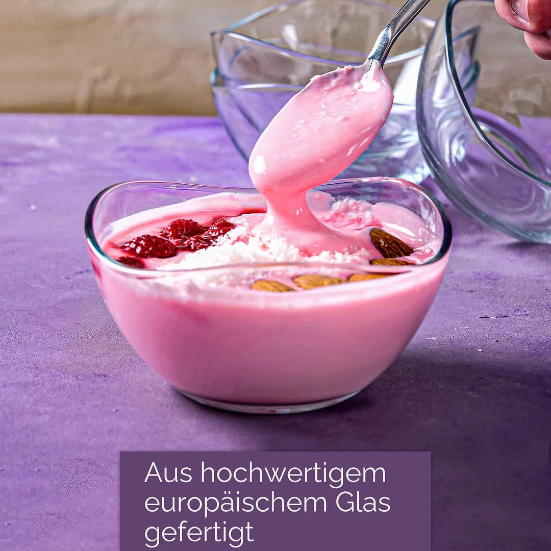 CRYSTALIA Premium Klein Glas Dessertschalen Set 6, 215 ml, 100% BLEIFREIE Glasschalen, Eisschale, De