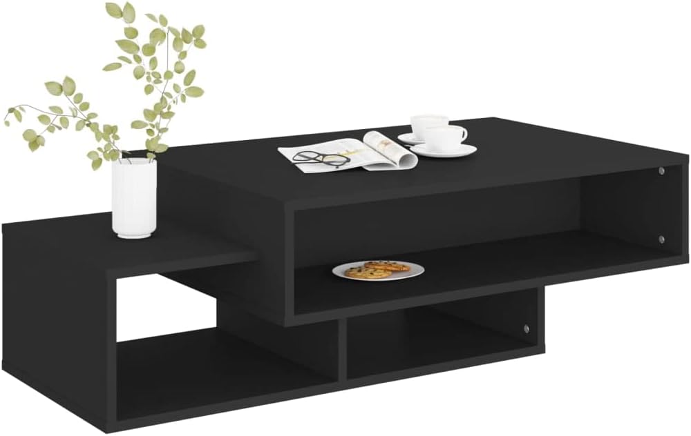 vidaXL Couchtisch Schwarz 105x55x32 cm Spanplatte