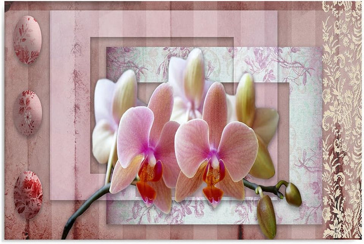 Feeby, Leinwandbild, Bilder, Wand Bild, Wandbilder, Kunstdruck 70x100cm, ABSTRAKTION, Orchidee, Fram