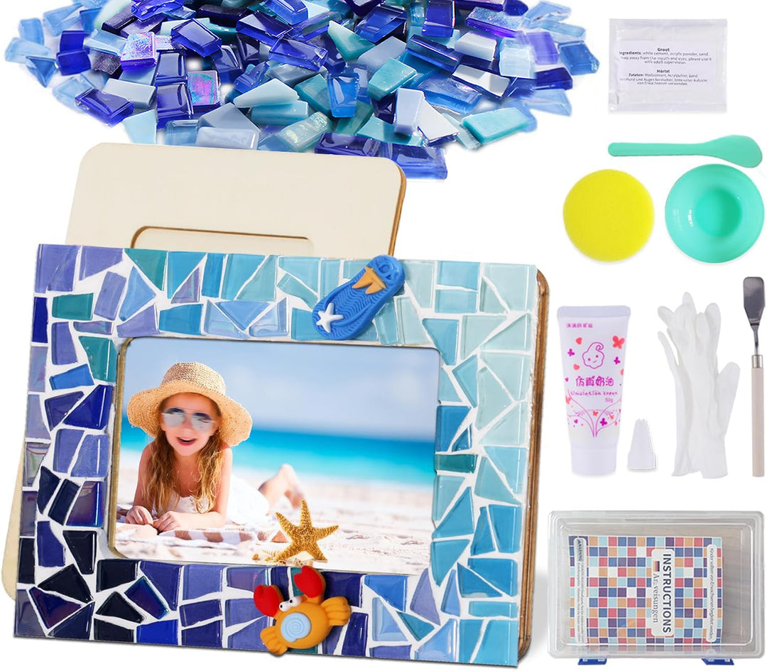 AiYoYo DIY Fotorahmen Bastelset Geschenke für Erwachsene Mosaik Bilderrahmen Kreatives Basteln Gebur
