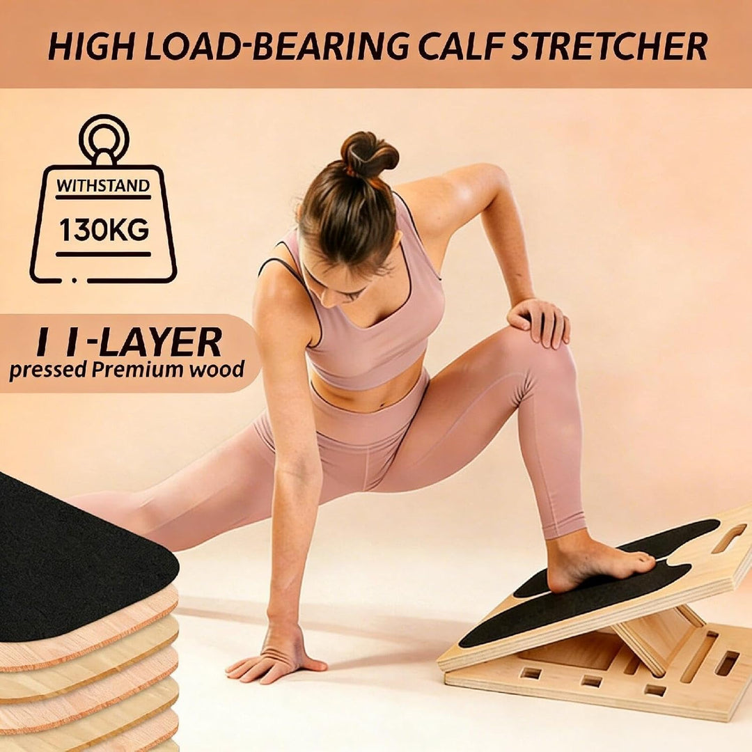 Balance Board aus Holz, Verstellbares Wadendehner Schrägbrett, Wackelbrett für Physiotherapie, Gleic