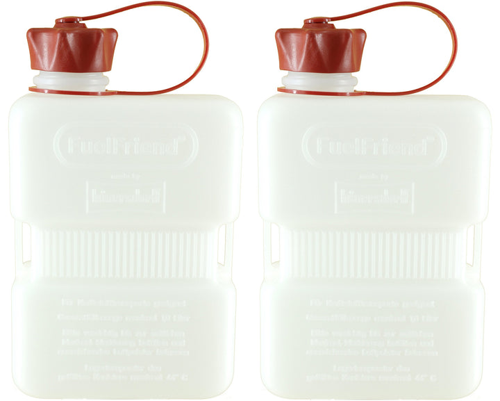 FuelFriend®-PLUS CLEAR 1,0 Liter - Klein-Benzinkanister Mini-Reservekanister - im Doppelpack