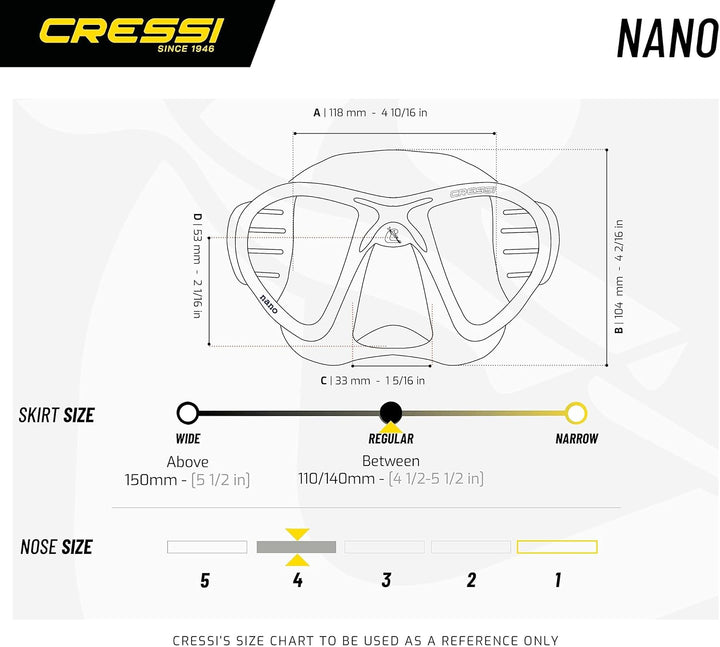 Cressi Nano Taucherbrille UNI Blau, UNI Blau