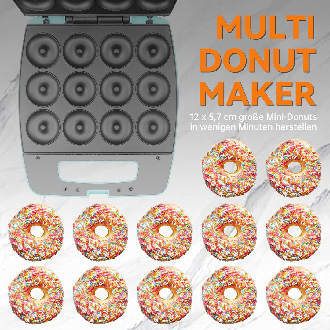 Baker's Friend Mini Donut Maker, Donutmaker, Donuts Backform, backt 12 Mini-Donuts, perfekt für Früh