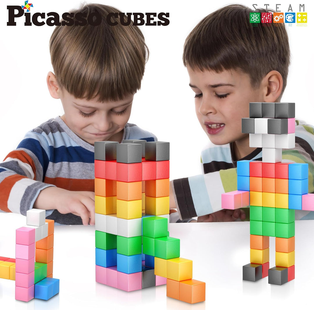 PicassoTiles Magnetwürfel-Bausteine, 3 cm, 1,2 Zoll, 3 cm, Magnetwürfel, Konstruktionsspielzeug, päd