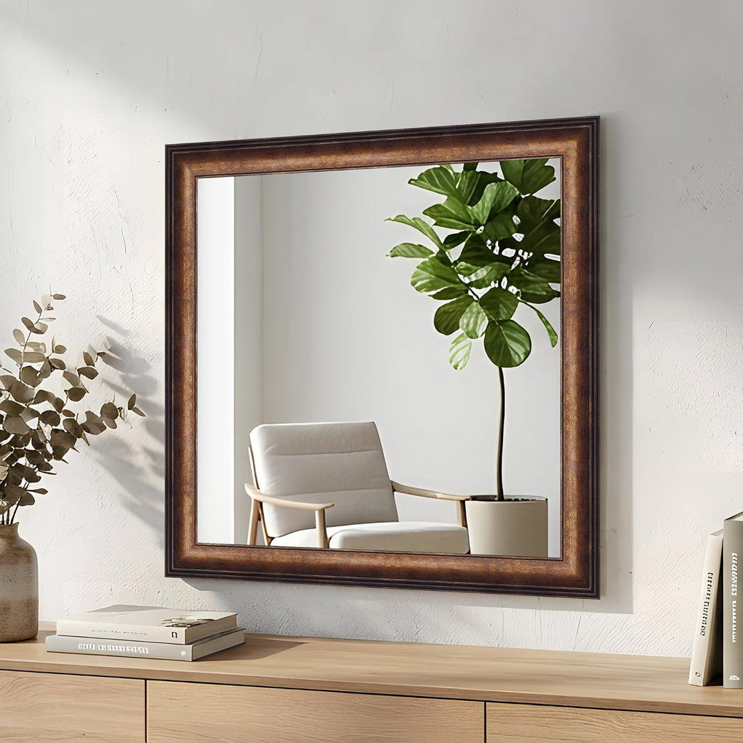 WANDStyle Spiegel Barock und Antik Stil I Aussenmass ca. 60 x 60 cm I Farbe Bronze I bronzener Wands