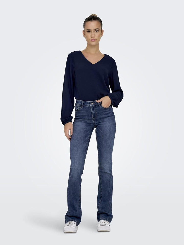 ONLY Female Flared fit Jeans ONLROSE Mittlere Taille Ausgestellt Jeans XS / 32L Medium Blue Denim, X