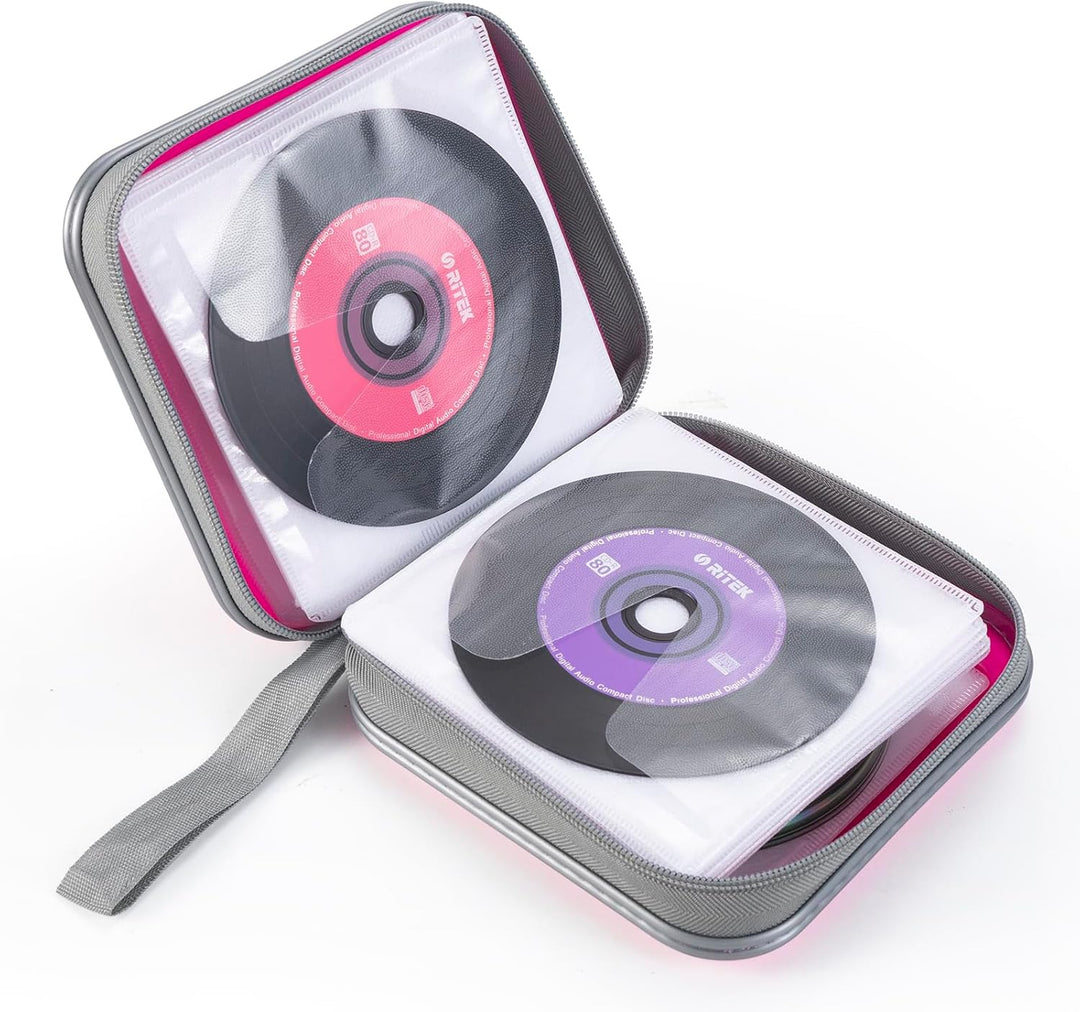 alavisxf xx CD Tasche, 48 DVD Tasche Hartplastik CD Taschen Aufbewahrung Schutzhülle DVD Lagerung CD
