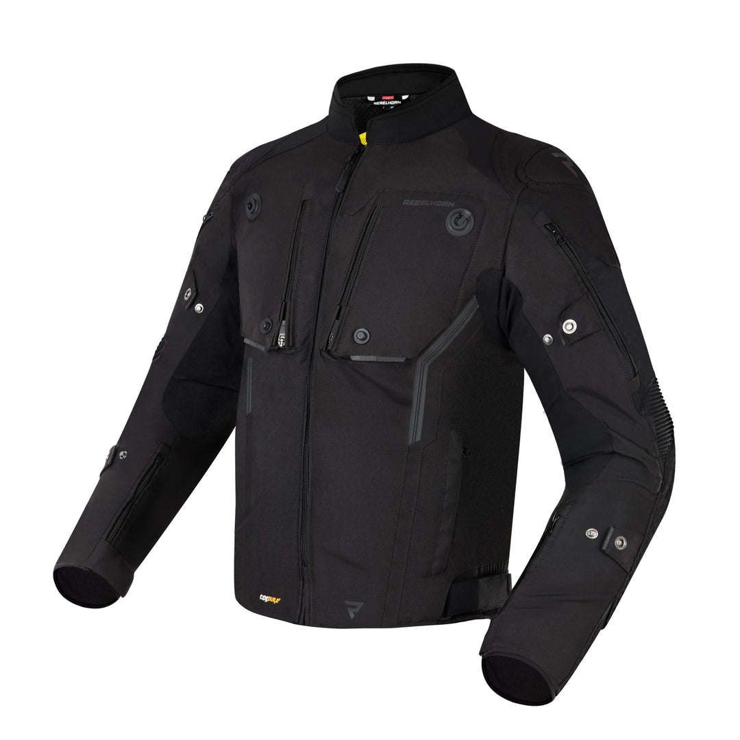 REBELHORN Borg Motorradjacke Herren | Cordura | Humax Membran | Ellbogen und Schulterprotektoren Stu
