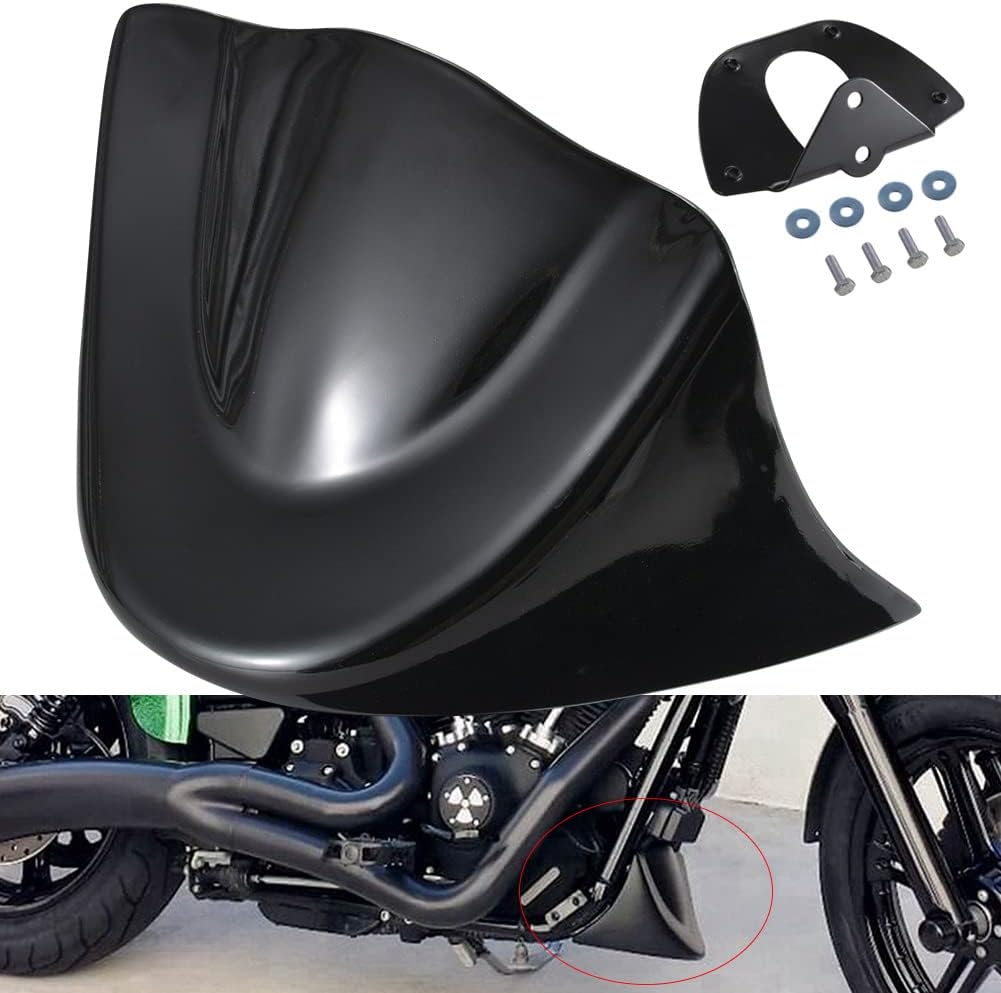 KATUR Motorrad-GläNzend Schwarz Kinnverkleidung Unterer Frontspoiler Luftdamm Kompatibel Mit Harley