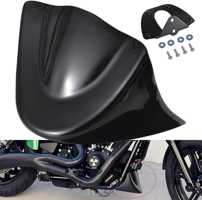 KATUR Motorrad-GläNzend Schwarz Kinnverkleidung Unterer Frontspoiler Luftdamm Kompatibel Mit Harley