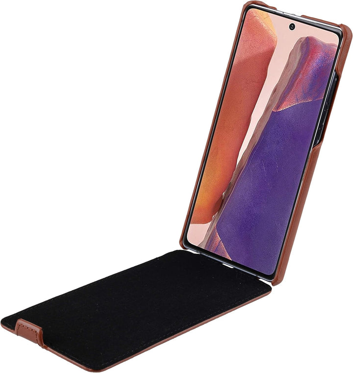 STILGUT UltraSlim kompatibel mit Samsung Galaxy Note 20 Hülle aus Leder - Samsung Note 20 Flip Case,