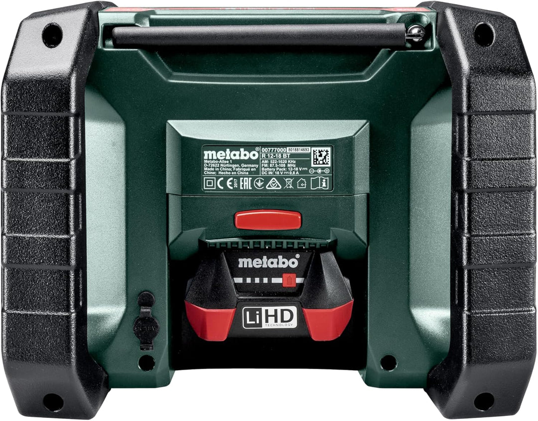Metabo Akku Baustellenradio R 12-18 (DAB+, Bluetooth, ohne Akku, LCD Display, automatische Sendersuc