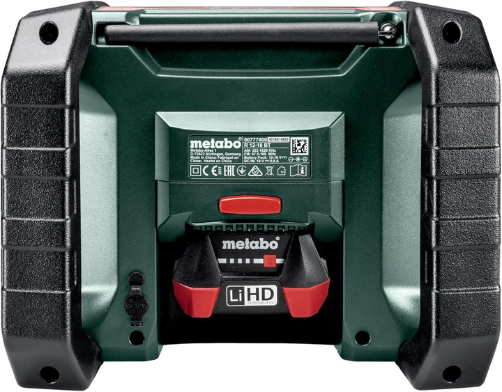 Metabo Akku Baustellenradio R 12-18 (DAB+, Bluetooth, ohne Akku, LCD Display, automatische Sendersuc