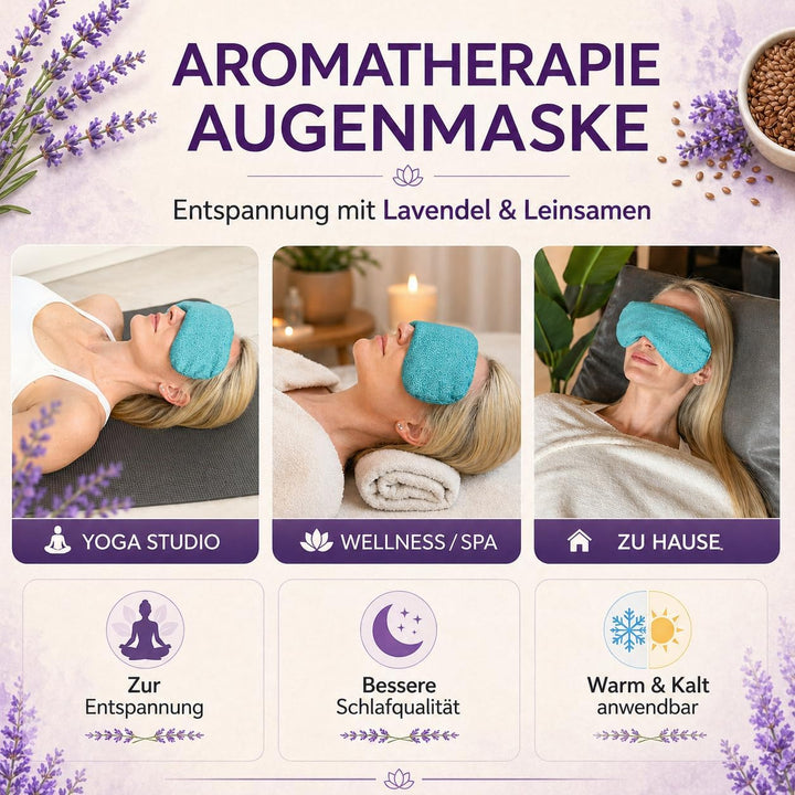 Augenkissen mit Leinsamen &amp; Lavendel Füllung I Waschbarer Baumwollbezug I Augenmaske zur Entspannung