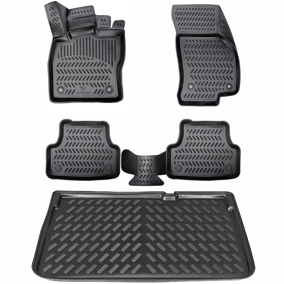 ELMASLINE 3D Gummimatten &amp; Kofferraumwanne Set für KIA XCEED ab 2018 (oberer Ladeboden) | Zubehör Fu