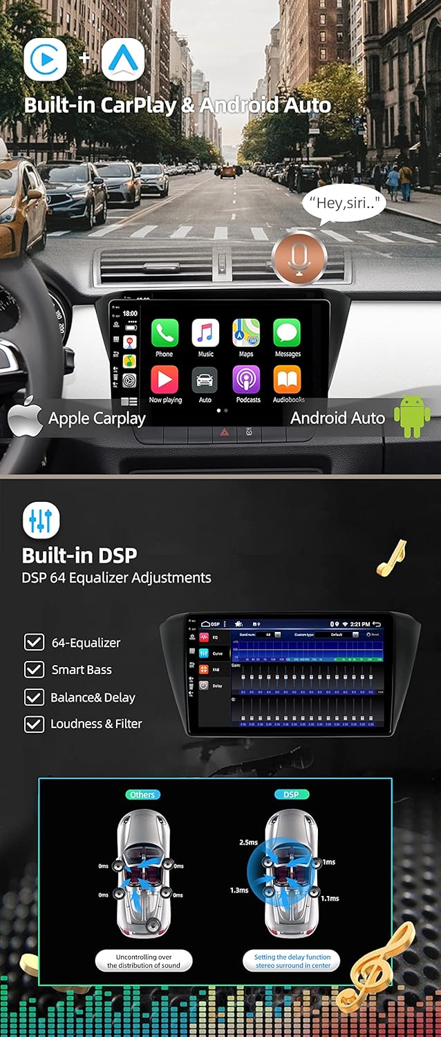 JOYX - [6G+128G] - Android 12 IPS Autoradio Passt für VW Skoda Fabia (2015-2019) - Kabellos CarPlay/