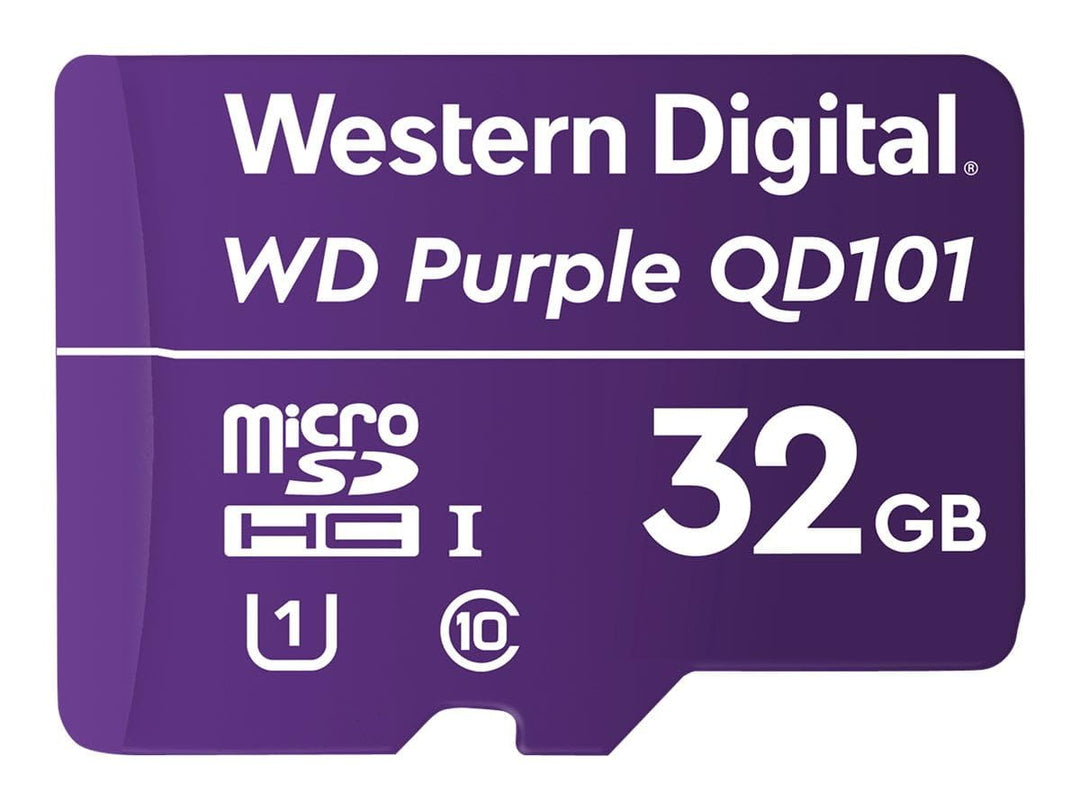 Western Digital WD Purple SC QD101 32GB Smart Video Surveillance microSDHC Card, Ultra Endurance Up