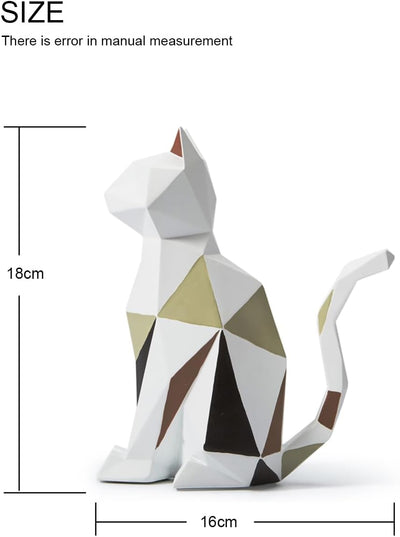 Amoy-Art Katze Skulptur Dekor Modern Statue Arts Wohnzimmer Kunst Polyresin Geschenk 19cm