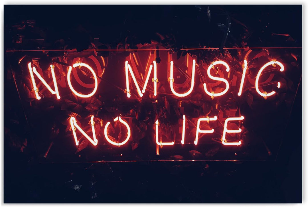 Feeby. Wandbilder - 1 Teilig- 78x118 cm - Bilder Kunstdrucke Deko Panel, TYPOGRAFIE, MUSIK, ROT, 78x