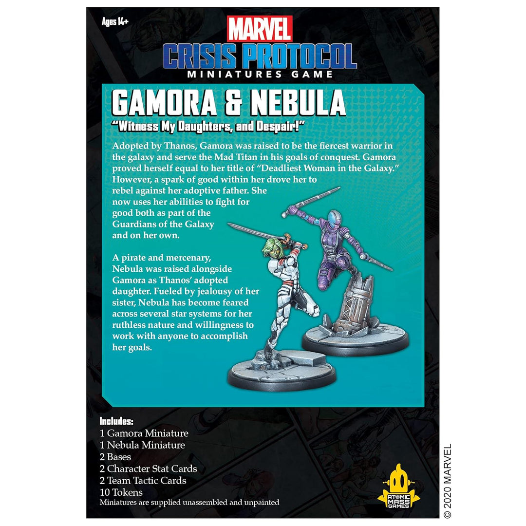 Atomic Mass Games , Marvel Crisis Protocol: Character Pack: Gamora and Nebula, Miniatures Game, Ages