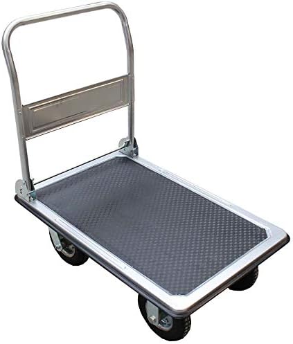 Plattformwagen 300 kg luftbereift Transportwagen Handwagen Paketwagen Transporthilfe mit Lenkrollen