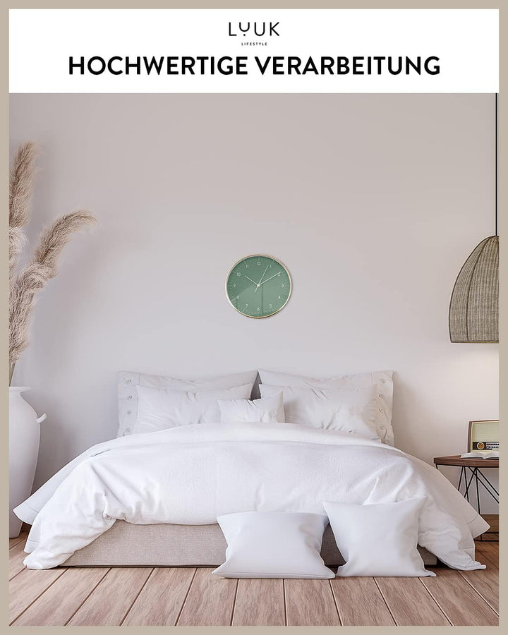 LUUK LIFESTYLE Grosse Wanduhr in nordischem Design, Deko für Küche, Kinderzimmer, Wohnzimmer, Badezi