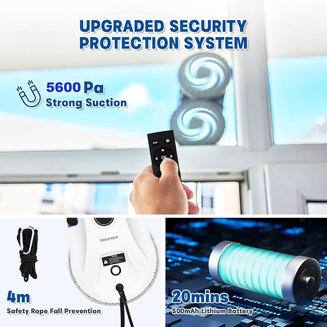 Osmo RoboClean Fensterputzroboter, automatischer Fensterreinigungsroboter mit starker Saugkraft, Sic