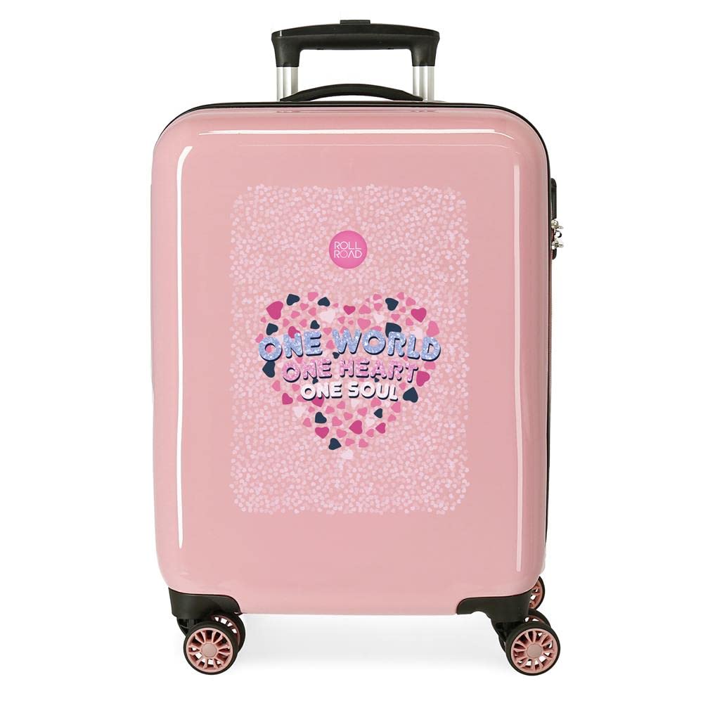 Roll Road One World Kabinentrolley, Rosa, 38 x 55 x 20 cm, Hartplastik, seitlicher Kombinationsversc