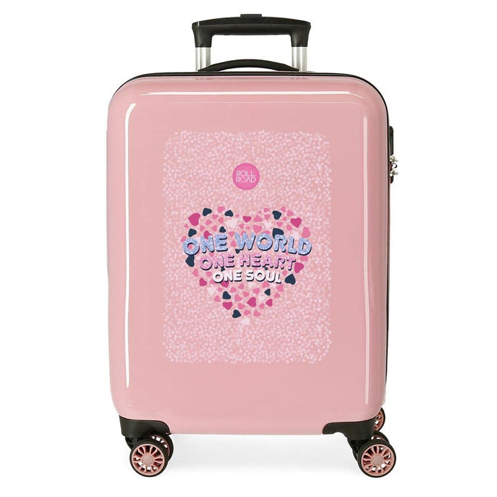 Roll Road One World Kabinentrolley, Rosa, 38 x 55 x 20 cm, Hartplastik, seitlicher Kombinationsversc