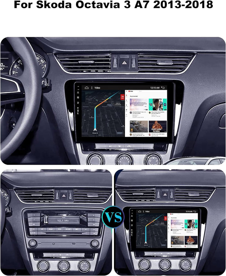 SXAUTO Android 12-6G+128G - IPS Autoradio für Skoda Octavia (2014-2018) - Eingebaut Carplay/Android