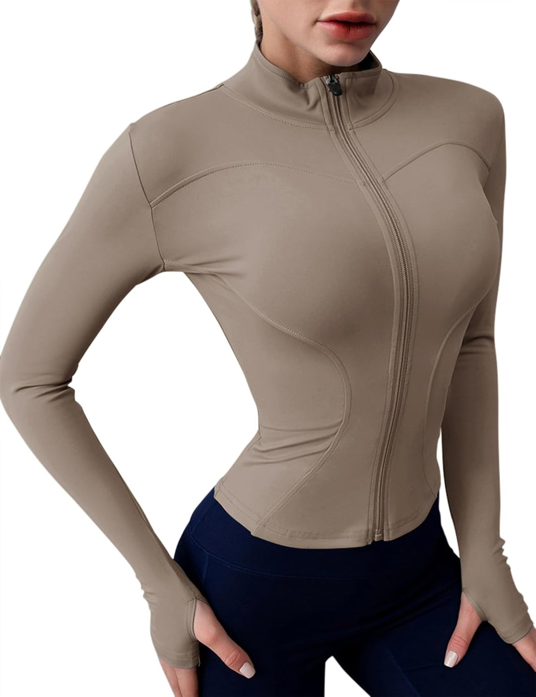 Rapbin Damen Laufjacke Sportjacke Langarm Gym Tops Yoga Fitness Shirt Atmungsaktive Sportjacke Reiss