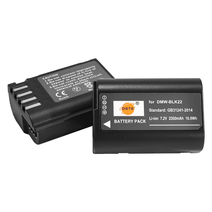 DSTE 2PCS DMW-BLK22 Wiederaufladbarer Li-Ionen Akku Kompatibel mit Panasonic Lumix S5 DC-S5K DC-S5GK