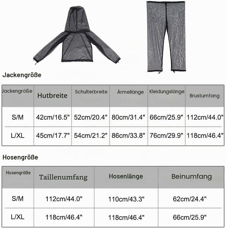 Moskito Anzug, 4 Stück ultrafeiner Mücken Schutzanzug, atmungsaktive Mückenschutz Kleidung mit Kapuz