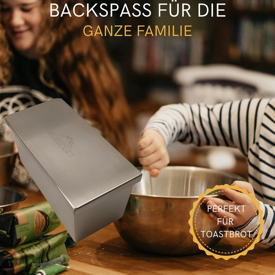 Toastbrotform aus Edelstahl mit Deckel – Kastenform für Brot & Sandwich – ohne Beschichtung, spülmas