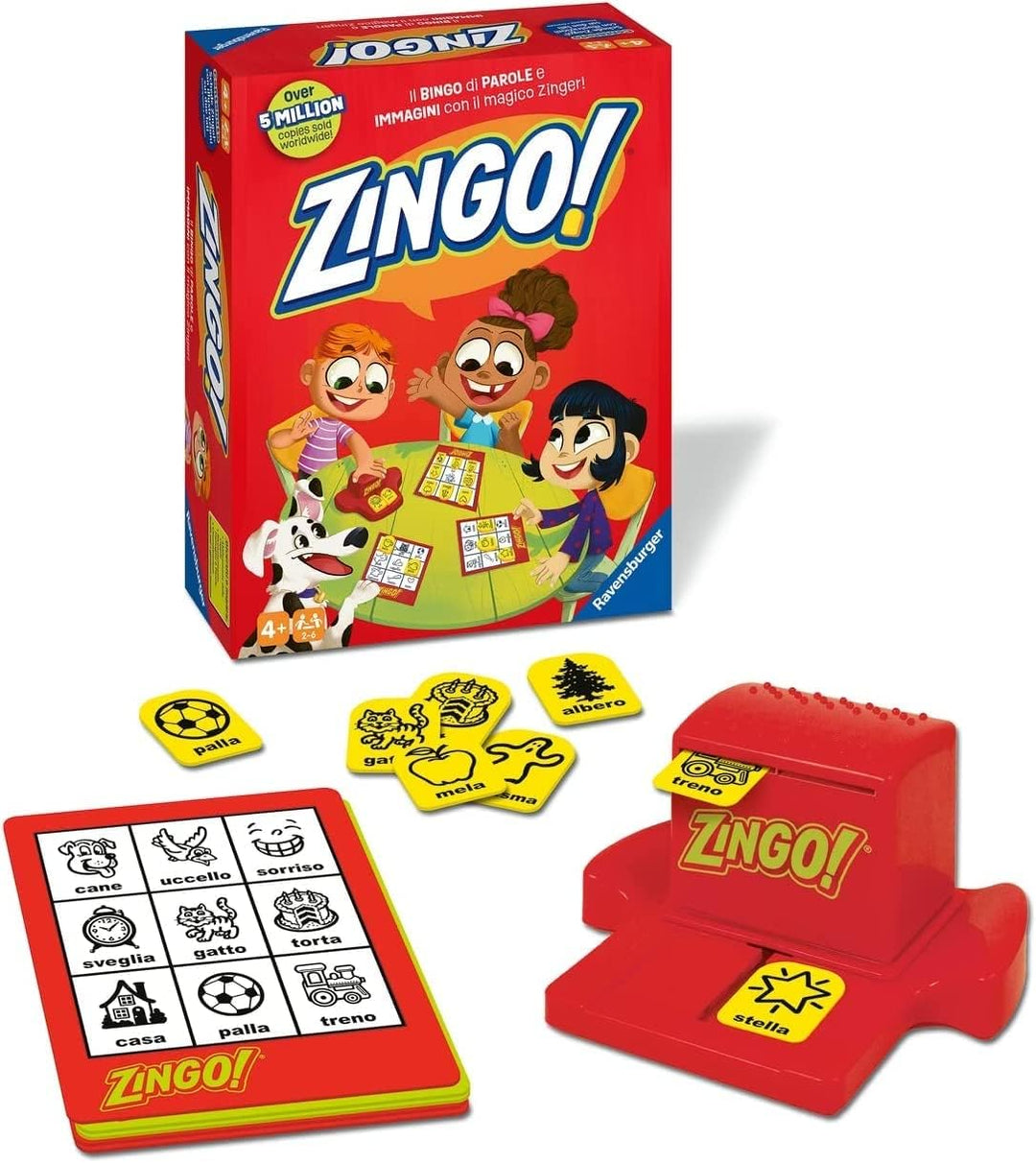 Ravensburger - Zingo, die lustige Tombola von Wörtern und Bildern, Spiel für Kinder, 2-6 Spieler, it