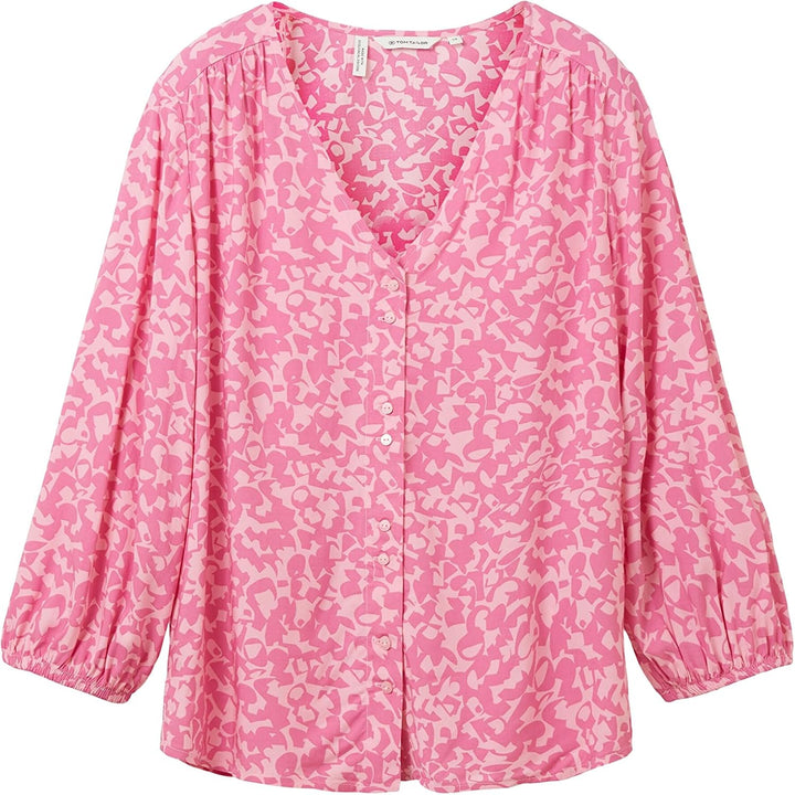 TOM TAILOR Women's blouse with pattern 32 31745 - Pink Geo Design, 32 31745 - Pink Geo Design