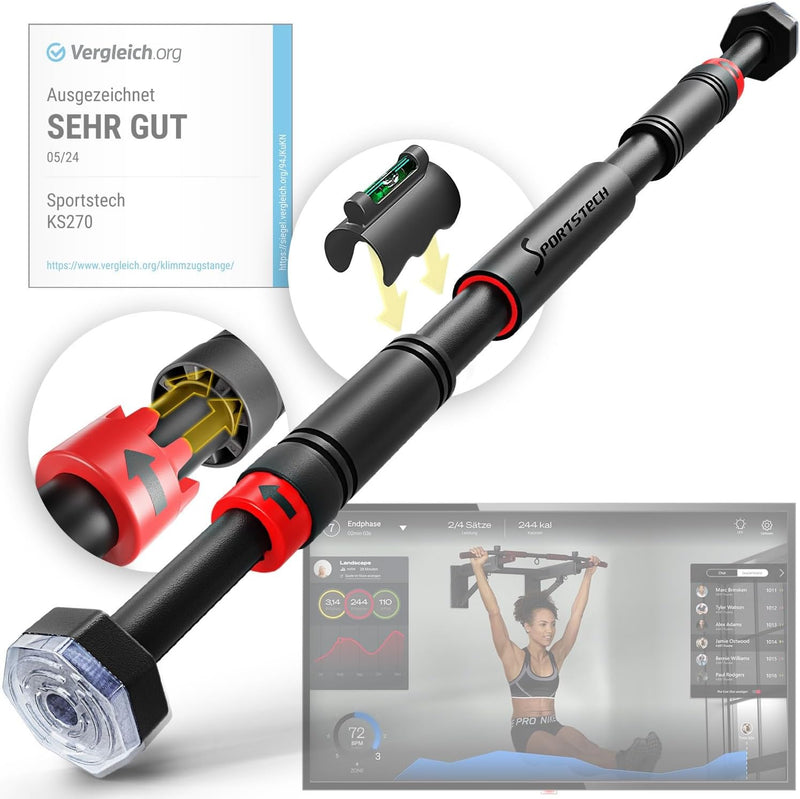 Sportstech Klimmzugstange mit innovativer Gear-Lock Funktion | sicher & schnell ohne Schrauben im Tü