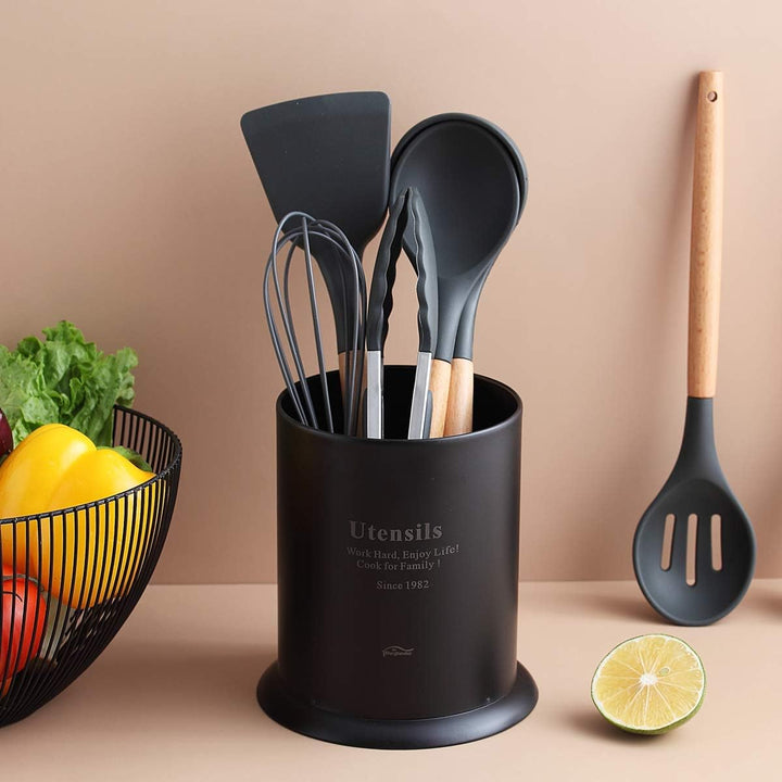 Berglander Utensilienhalter, Küchenutensilienhalter aus Edelstahl für Arbeitsplatte, Utensilienbehäl