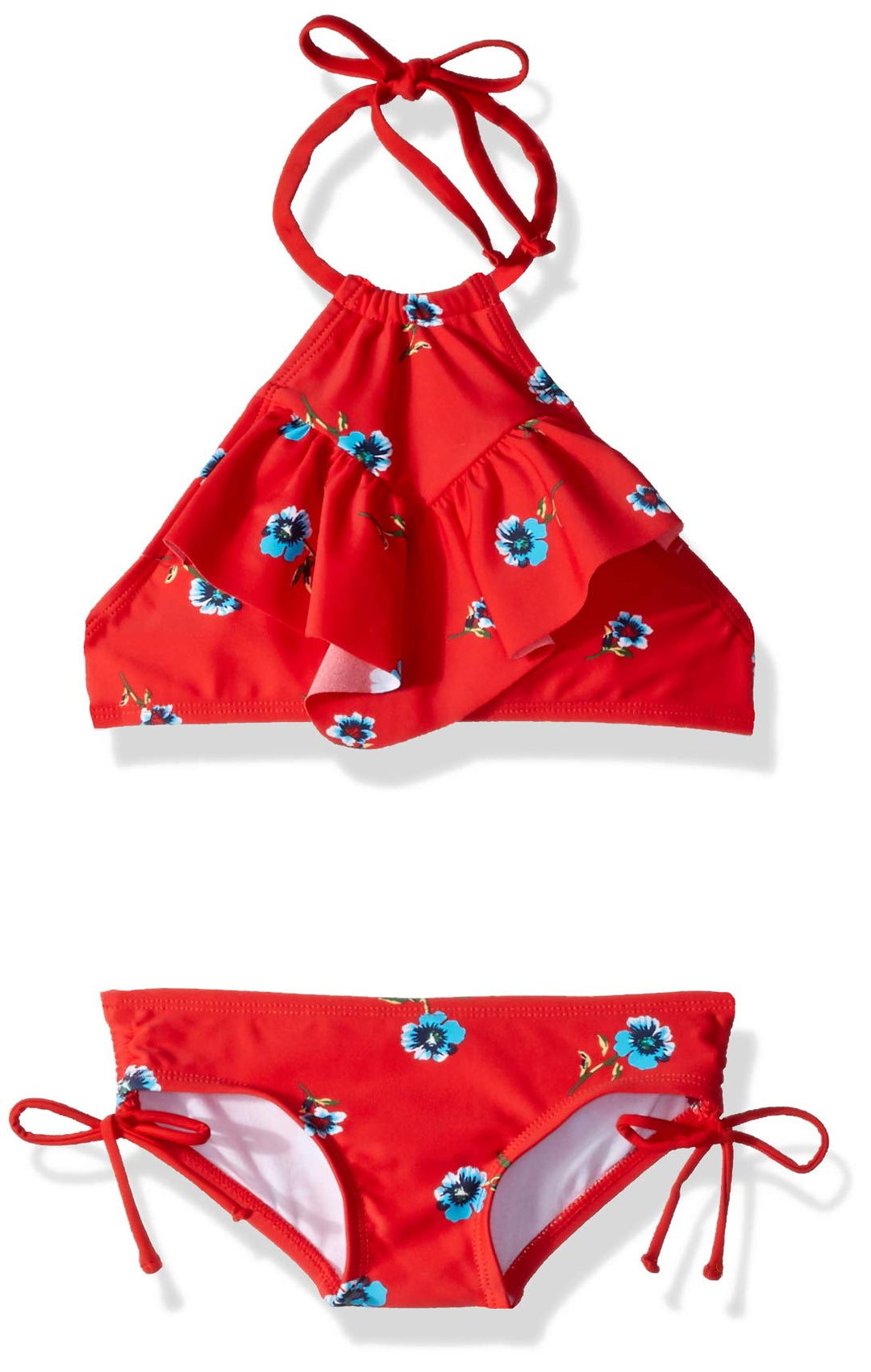 Kanu Surf Girls' Morgan Ruffle Halter Bikini 2-Piece Swimsuit, Pink, 2t
