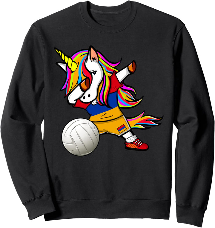 Dabbing Einhorn Armenien Volleyball Armenische Flagge Sport Sweatshirt