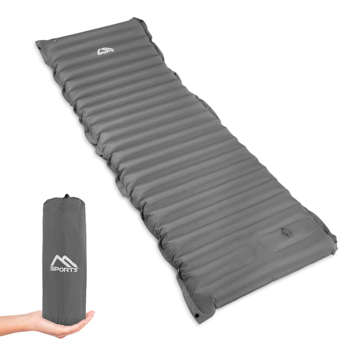 MSPORTS Camping Isomatte Premium, Schlafmatte Ultraleichte Isomatte für Outdoor mit Fusspresse Pumpe