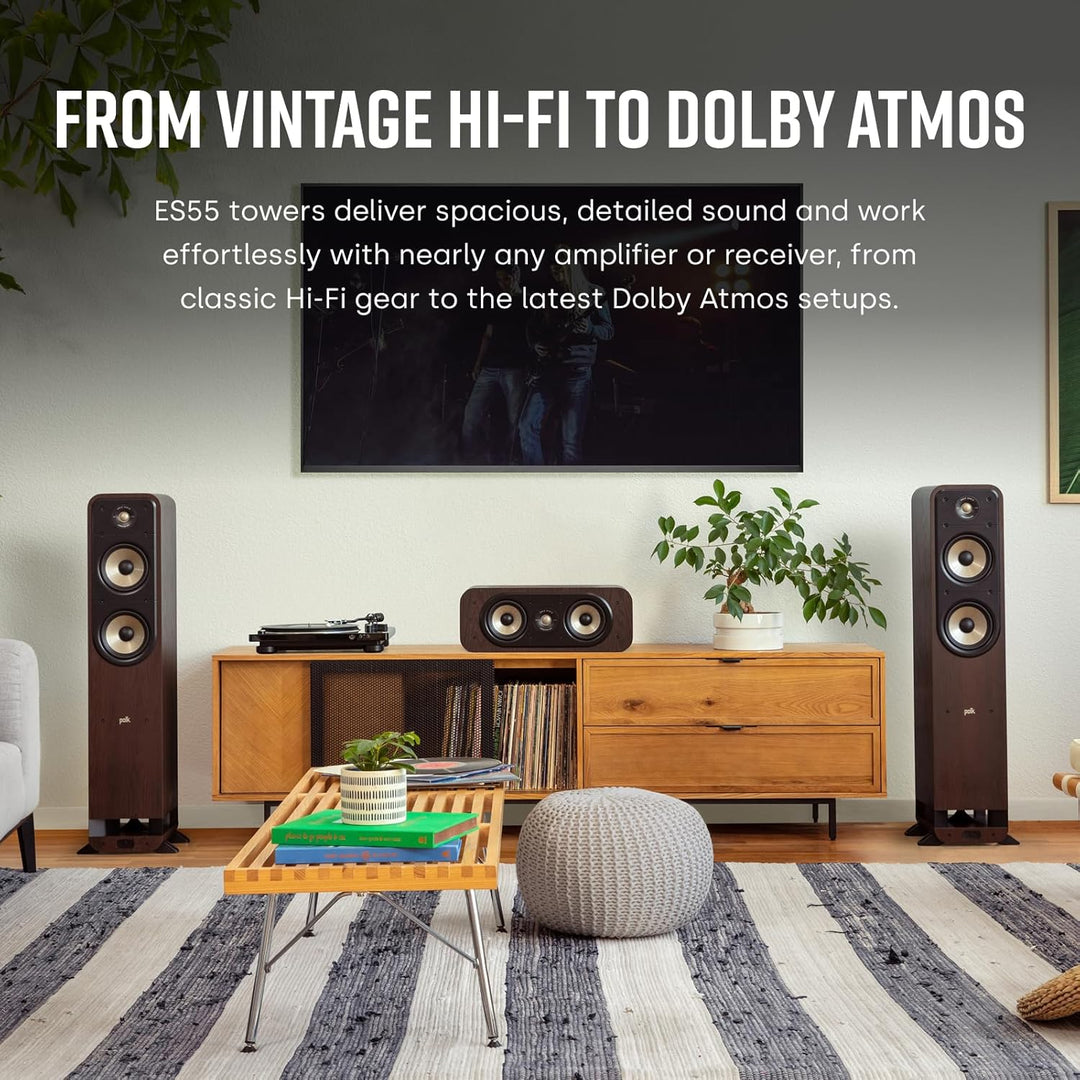 Polk Audio Signature Elite ES55 hochauflösender HiFi Standlautsprecher fürs Heimkino, Hi-Res zertifi