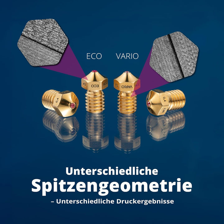 3D Drucker Düse (Oscar3D) Rubindüse für 3D-Drucker [ECO/ShortStroke] - Ruby Nozzle E3Dv6 Design FDM,